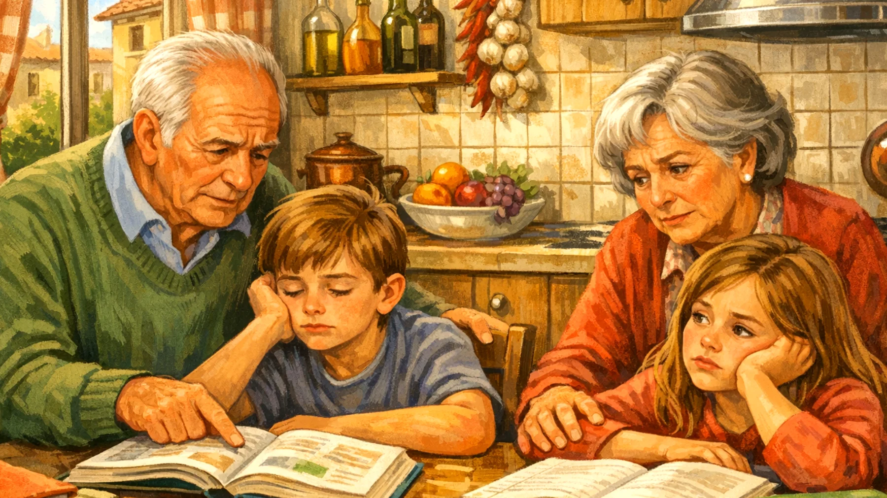 I nonni si sentono in difficoltà perché i nipoti bambini mostrano scarso interesse per lo studio e poca motivazione scolastica durante il tempo trascorso insieme"