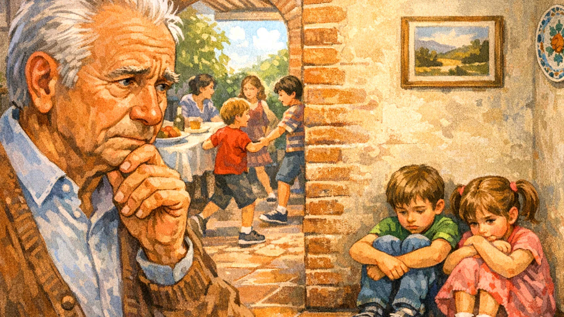 Il nonno si preoccupa perché i suoi nipoti bambini mostrano estrema timidezza e tendenza all'isolamento sociale, faticando a interagire con altri coetanei durante le attività ricreative e familiari"