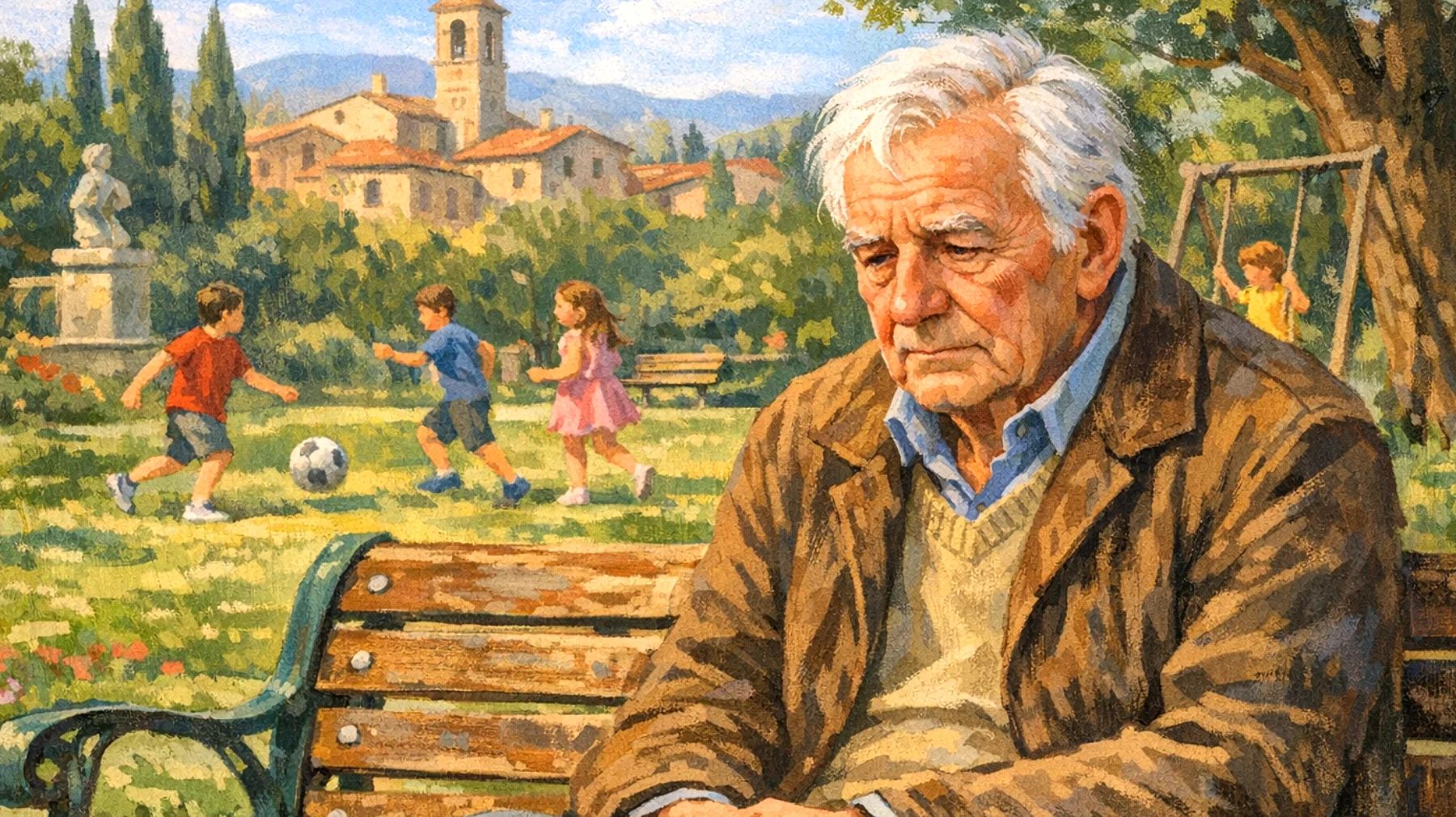 Il nonno prova sensi di colpa perché sente di non dedicare abbastanza tempo ai nipoti piccoli o di non essere abbastanza presente nella loro crescita, temendo di deluderli o di non essere un buon punto di riferimento come vorrebbe"